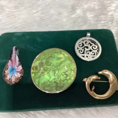 Womens 4 pc Assorted Brooch Multicoloured 