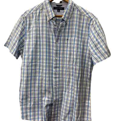 Tommy Hilfiger Mens  Size L Blue / Checked short sleeve shirt. 