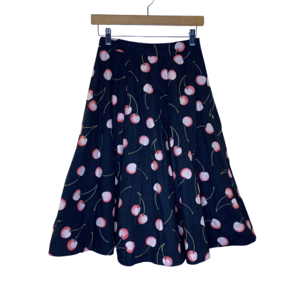 Revival Womens Midi Skirt Size 6 Black  / Multicoloured 