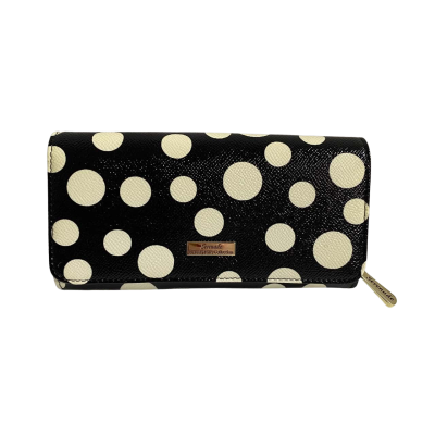 Women’s Serenade Beverly Hills Genuine Leather Wallet Black/White Polka Dot