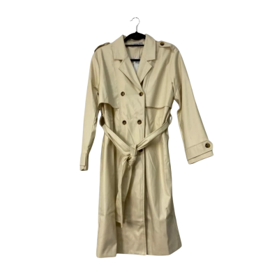 BNWT YH & CO Womens Elkie Pu Trench Coat Size M Cream rrp$139