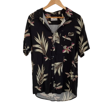 Billabong Mens  Size L Short Sleeve Shirt Black  / Floral / Multicoloured 