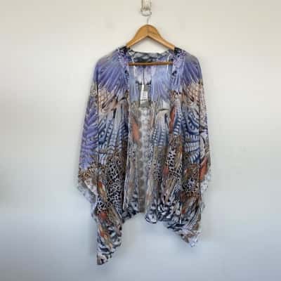 Katies Atzec PL Miami Beach 3Q Sleeve Long Kimono Size L / M 