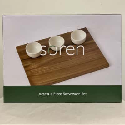 Soren Acacia 4 Piece Serveware set