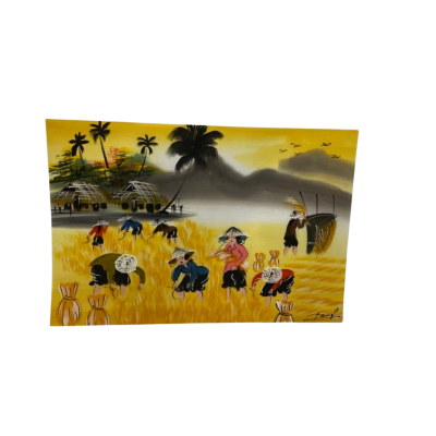 Vintage Vietnamese Silk Painting 