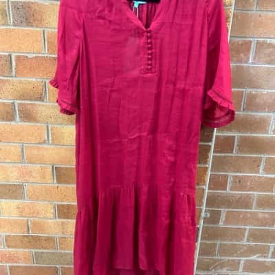 Blue Illusion Womens  Size XL Dusty Rose Ruffle Dress 