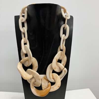 Adorne Womens Geometric Necklace Tan / Cream / Brown