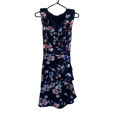 Caroline Morgan Navy and Floral Dress w/ Belt BNWT