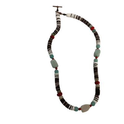  Amazon it’s, Red Coral, Violet Oyster & Clam Shell Beaded Necklace Multicoloured 