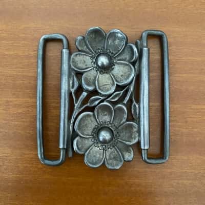  Art Deco Womens Belt Buckle Clasp (Possibly Pewter)     Small Things 