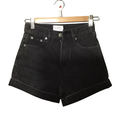 Ghanda Womens  Size 8 Denim Shorts Black  