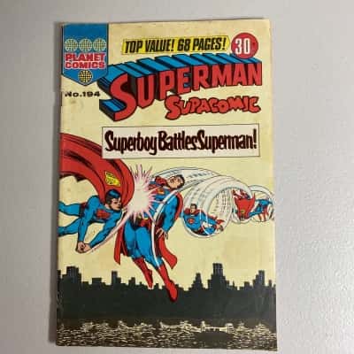 Superman Supacomic #194 Australian Superboy Battles Superman 1975