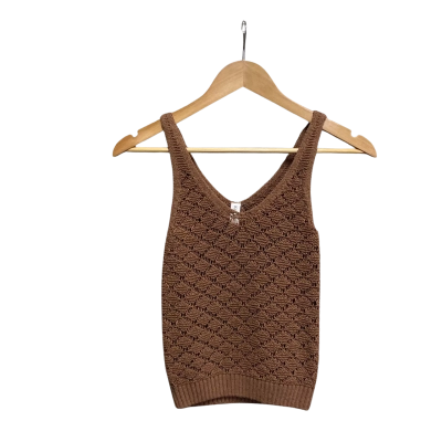 Kivari Womens  Size 8 Crochet Tank Top Brown 