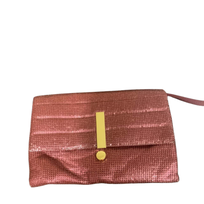 Women’s Mimno  burgundy mesh exclamation clutch bag
