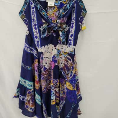 Camilla Womens Star Gazer Short dress Size M Sleeveless Dress  Blue / Floral / Gold / Multicoloured / Pink  / Purple / White 