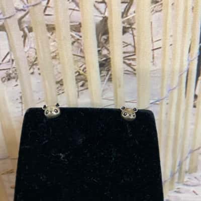 925 Panda Stud Earrings 