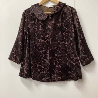 Orientique Womens  Size M Open  Lightweight Jacket BrownJ 