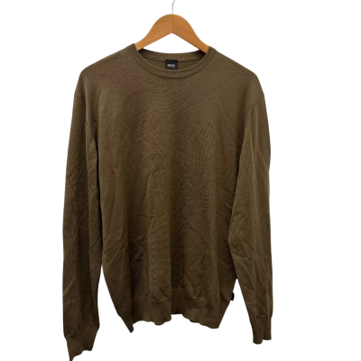 Hugo Boss Mens  Size L Crew Neck Jumper Brown 