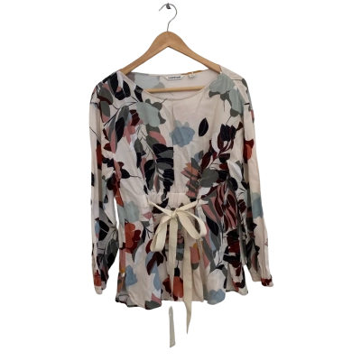 Country Road Womens  Size 8 Long Sleeve Top Floral / Multicoloured / White 