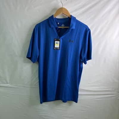 Under Armour Mens Size M Polo Shirt Blue BNWT