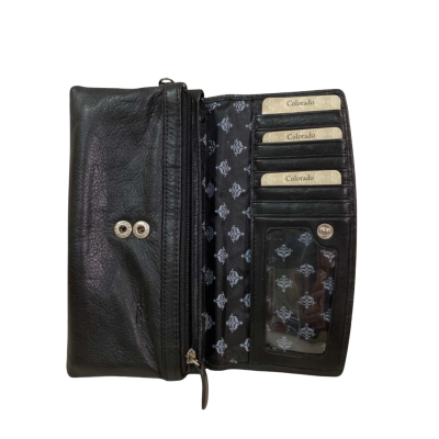 Colorado Unisex Black Leather Wallet 