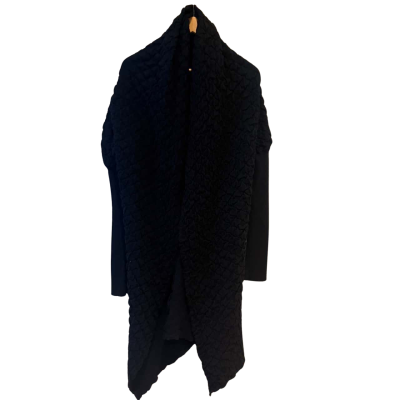 Socialight   Black Long Open Cardigan. Jet Black.  Size 10 