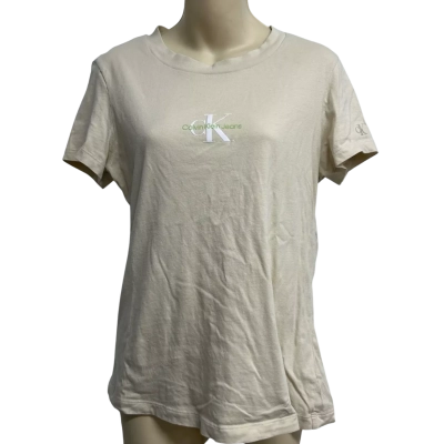 Calvin Klein Womens Size L Beige T-Shirt