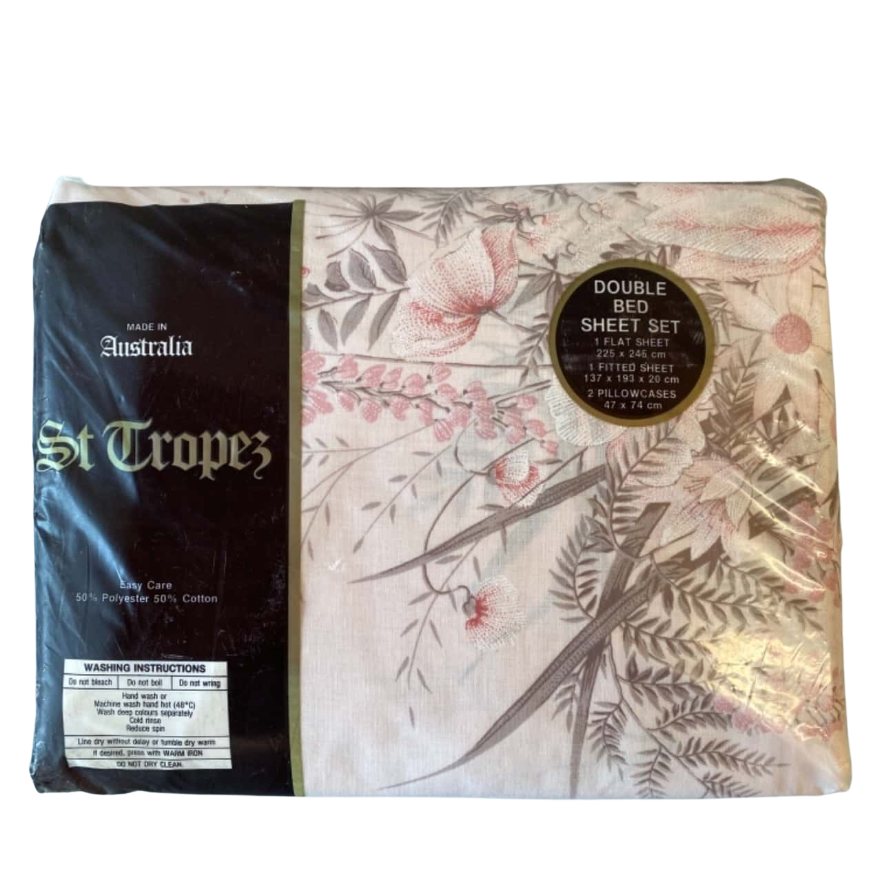 St Tropez Double Bed Sheet Set Pink Floral New In Package