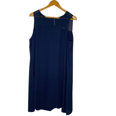  Womens  Size 14 Midi Dress Navy Blue 