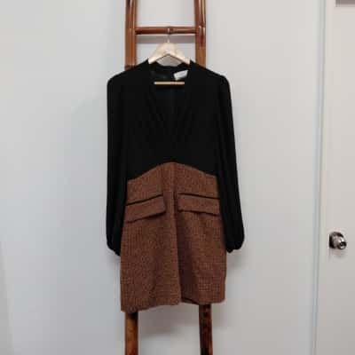 Cue Long Sleeve Mini Dress Size 8