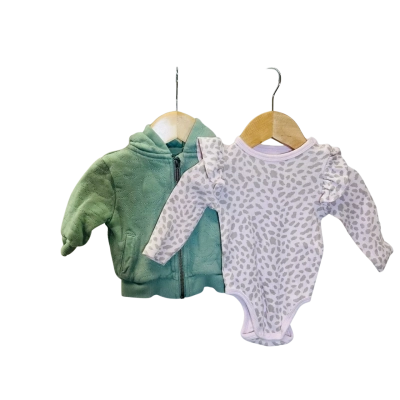 COUNTRY ROAD Kids Size 00 T-Shirt and Jacket Pink and Green 