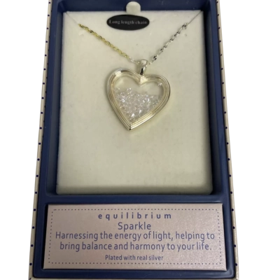  Equilibrium Sparkle Womens Necklace Silver 