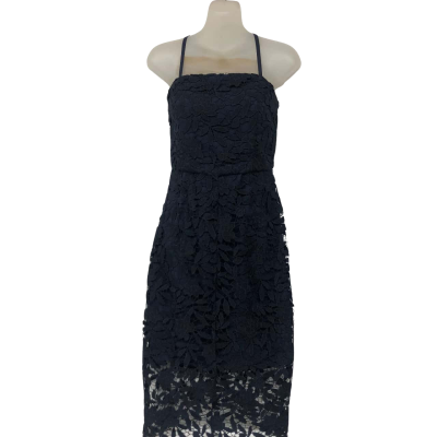 Portmans Womens  Size 8 Bodycon Dress / Bridesmaid Dress / Cocktail Dress / Shoestring Strap Dress / Sleeveless Dress  / Strapless Dress Navy Blue 