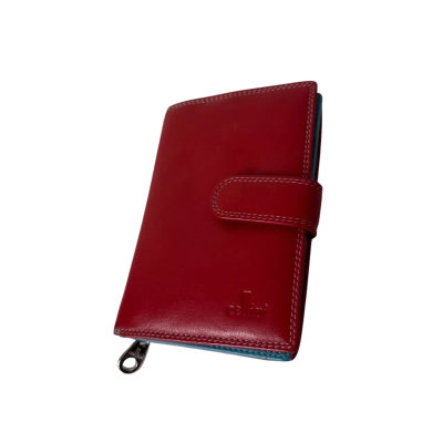 Cellini  Wallet Red Leather With Colourful Inserts New