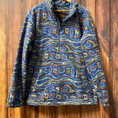 Kenji  Size XL Blue and rust patterned jumper 