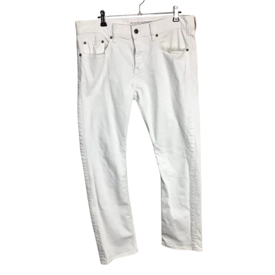 Banana Republic Mens  Size 33 x 30 White Stretch Slim Fit Jeans 