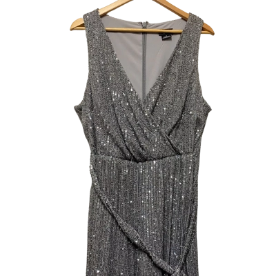 City Chic Womens Dress Size M Grey / Silver 