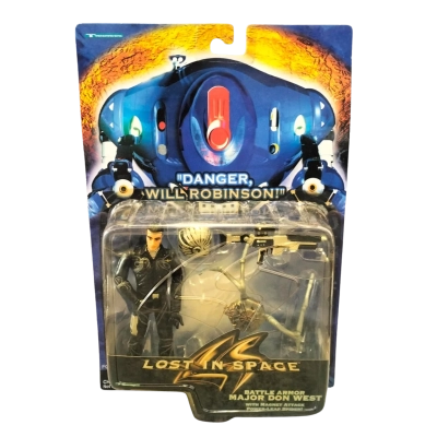  Lost in Space Battle Armor Major Don West with Magnet Attack Poer-Leap Spider. Action Figure Made in 1997 by Trendmaster.