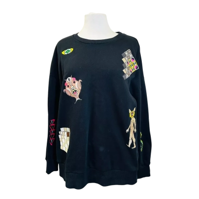 GORMAN x Jess Johnson Size 12 Crew Neck Jumper Black  