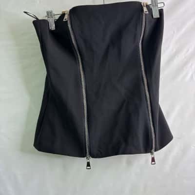 Zara Womens Size S Sleeveless Top Black BNWT