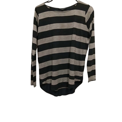 Jump Womens   Long Sleeve Beige / Black  Striped  Top Size S