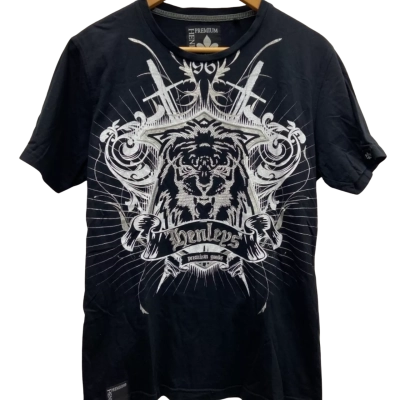  Henleys Goods Mens  Size M Short Sleeve T-shirt Black  / Silver 