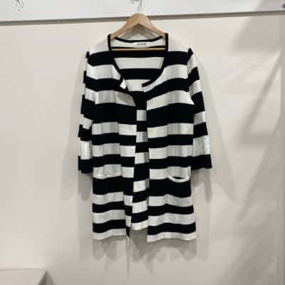 Virtuelle Womens  Size XS Open Jacket Black striped white