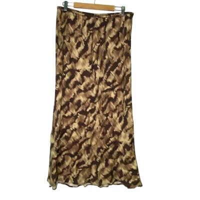 Country Road Womens  Size 16 Maxi Skirt Brown / Pattern 