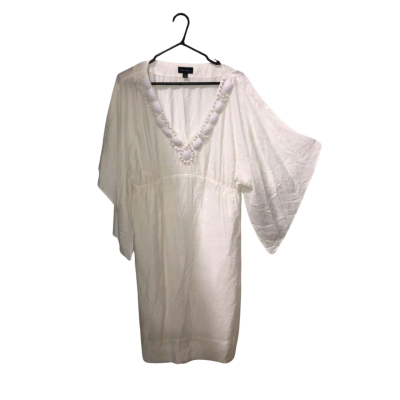 Howard Showers Cream/White Dress With Beaded Collar Size 16 