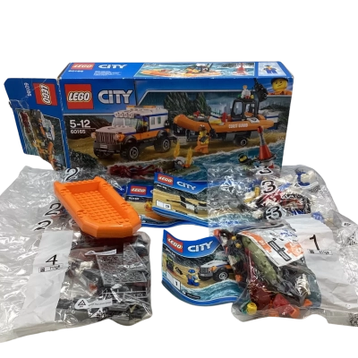 LEGO City #60165 Kit - Coast Guard Boat - box has been opened, some assembly done some small parts missing - see description for more