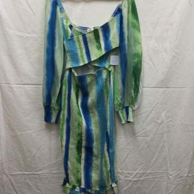 Winnie & Co Womens Size 12 Blue/Green Dress
