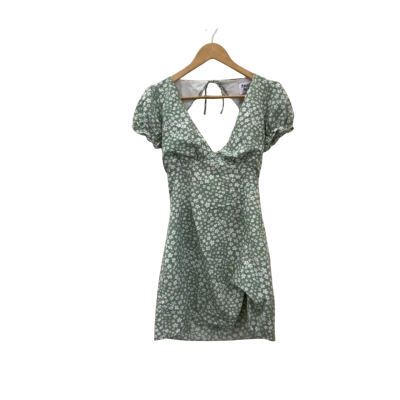 Princess Polly Womens  Size 8 Floral Mini Dress Green 