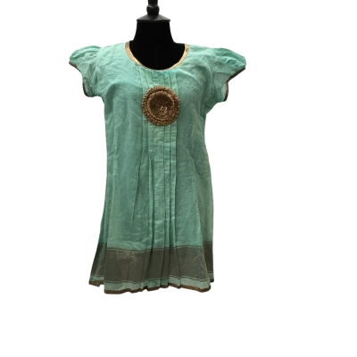  Womens Size XL Short Sleeve Top Gold / Teal 