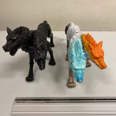 Chap Mei Two Headed Orthrus Wolf Action Figure (Set Of 2 Black And Coloured)